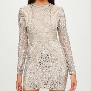 Carli Bybel Glam long sleeve mini dress US 8 UK 12